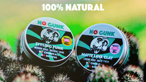 NO GUNK Natural Hair Styling Wax Clay Haircare Products For Men Styling Funk Matte Lava Clay Organic Putty Gel Fibre Balm For Thin Thick Asian Wavy Straight Curly